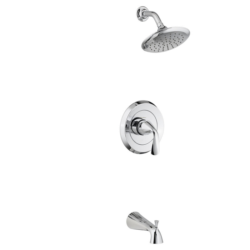Robinet de baignoire et de douche thermostatique avec inverseur Fluent, Chrome poli