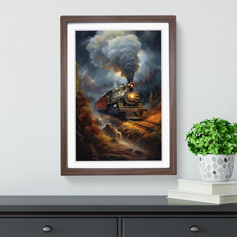 Steam Train Classicism - Framed Print, Walnut, 64" H x 46" W x 2" D