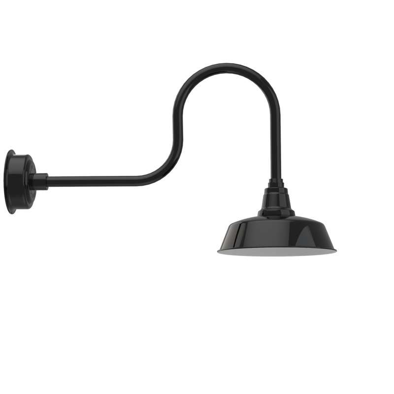 Luminaire de grange d’extérieur Vandervliet, Noir, H 22,37 po x l 12 po x P 37 po