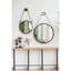 Miroir rond suspendu tendance de 29,5 po avec cadre noir et sangle de corde, décor industriel contemporain pour salle de bain, chambre à coucher ou espace de vie