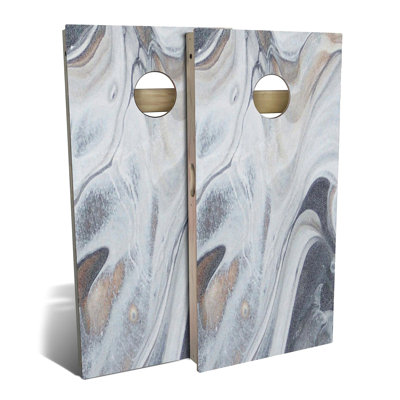 Gray Marble Cornhole Board Set | Includes (2) Boards, (8) Bags & Optional Accessories