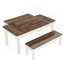 Ensemble de salle à manger de ferme 3 pièces, table de salle à manger et de cuisine peu encombrante avec 2 bancs repliables pour les petits espaces
