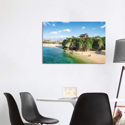 Naminoue Beach And Naminoue Shrine, Naha, Okinawa by Jan Becke - Wrapped Canvas Print