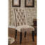Ensemble de 2 chaises de salle à manger rembourrées en tissu beige de style rustique contemporain capitonné