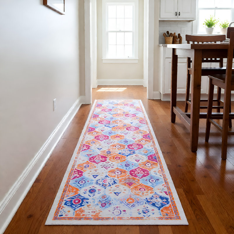 MAVAL Cream Washable Adrienna Runner Adrienna, Runner 2'6" x 10'