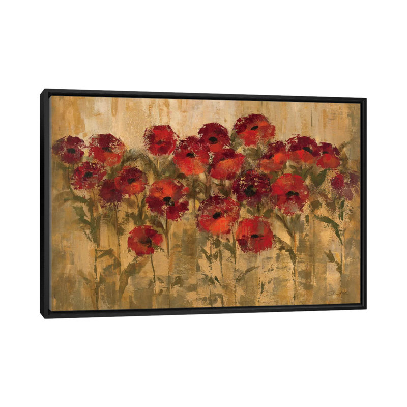 «Sunshine Florals», reproduction d'art sur toile tendue, H 32 po x l 48 po x P 1,5 po, Toile avec cadre noir, Pas de tapis