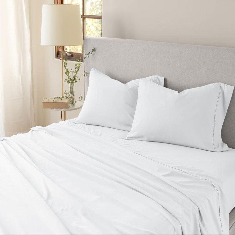 White Cotton Hypoallergenic Standard Pillowcase Set