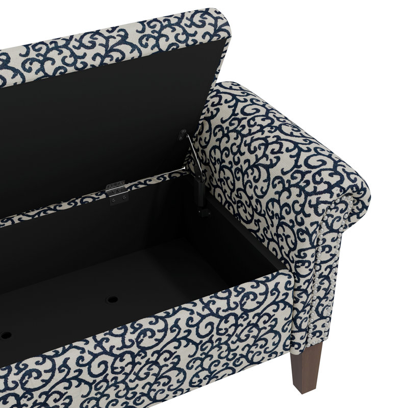 Banc de rangement à accoudoirs roulés Traditional