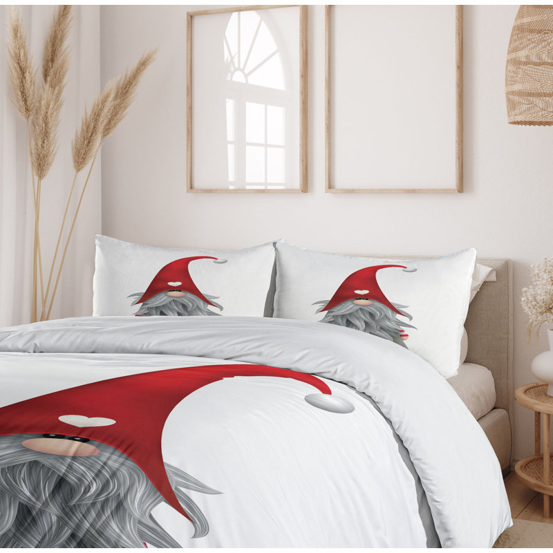 Finnish Folklore Gnome Queen Duvet Cover Set with Shams