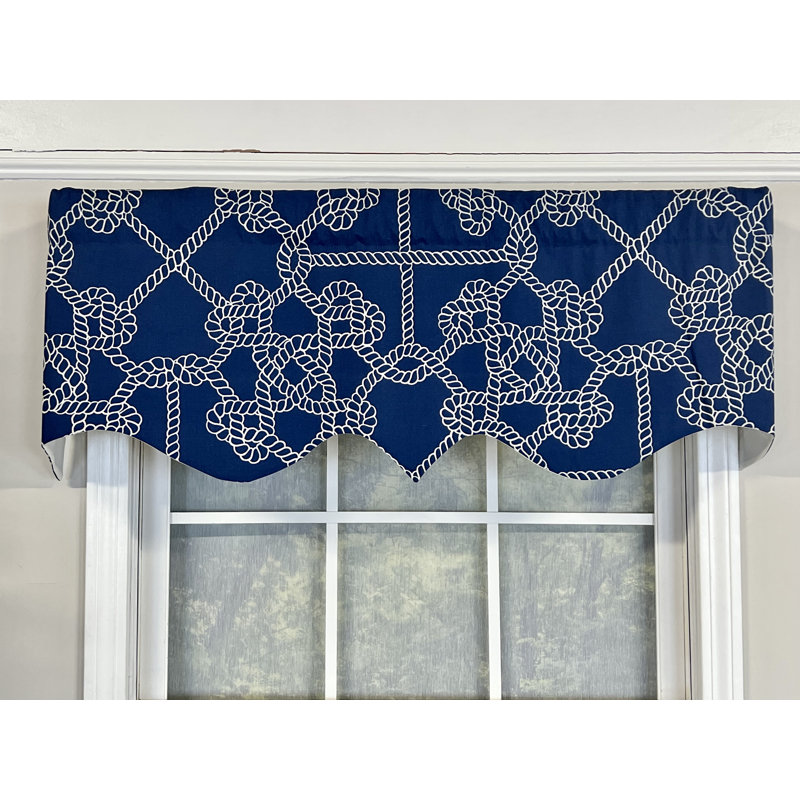 Cotton Blend Geometric Scalloped Window Valance