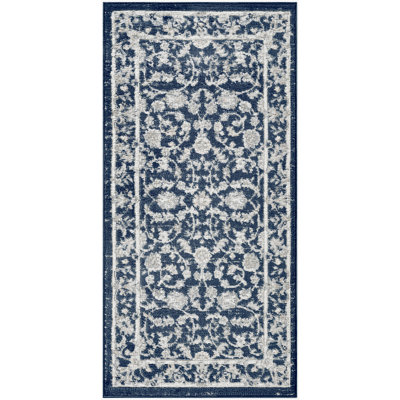 Lafever 2' x 4' Slate/Ivory Vintage Indoor Rug