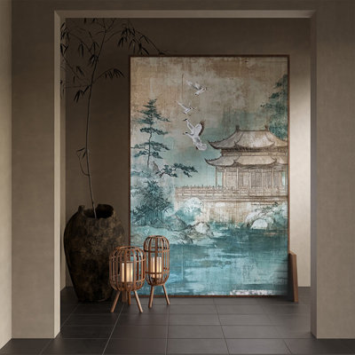39.37"American-style retro decorative partition screen