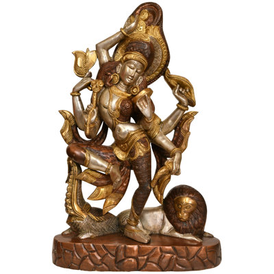 Sculpture en laiton de 16 po Ardhanarishvara dansant - statue de Shiva Parvati fabriquée à la main à l'unité