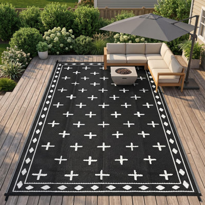 Tapis d'extérieur, tissé en PP réversible pour camping-car