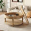 Table basse ronde avec rangement et compartiment caché, pieds de nivellement réglables-963167882