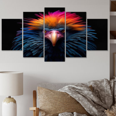 Danae - animaux, art mural sur toile, 5 panneaux