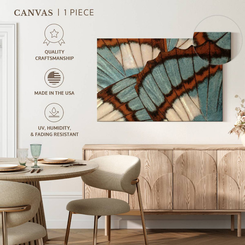 Brampt Blue Brown Butterfly Wings, 34" H x 51" W