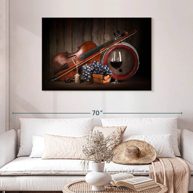 Vin rouge et musique Yarlin, H 30 po x l 45 po