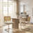33In. H Modern Velvet Dining Chairs, Rattan Upholstered Kitchen Chairs With Stainless Base, Beige-185477345