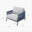 Mobilier de jardin en aluminium Avel, chaise, canapé une place