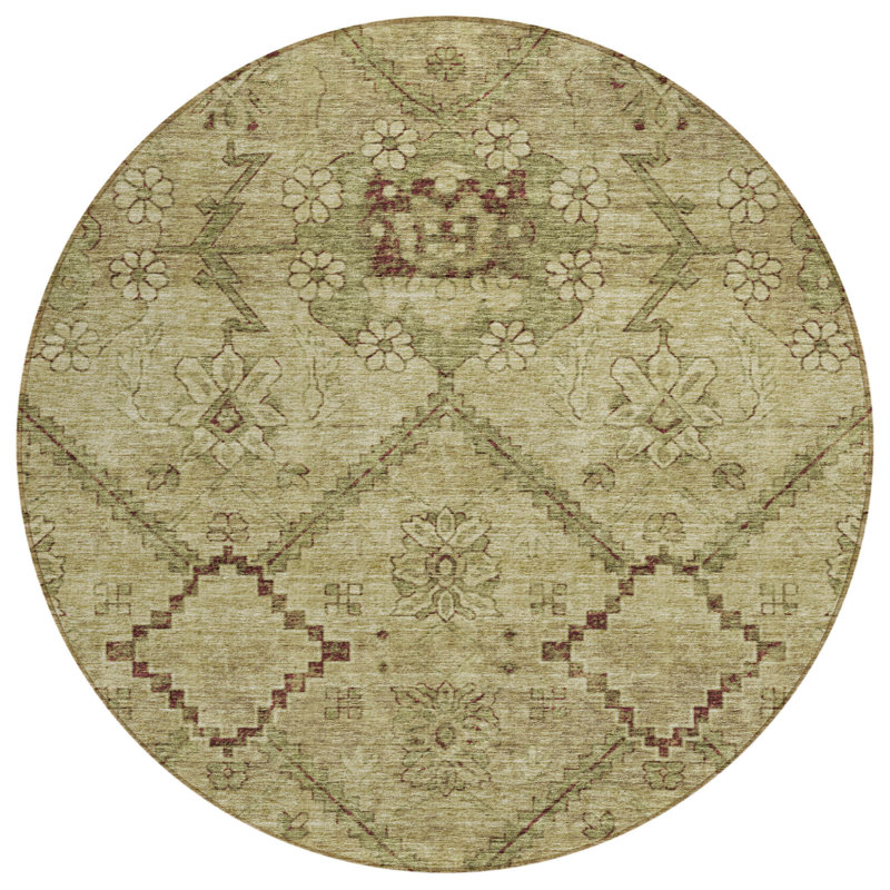 Tapis rond beige 8 po