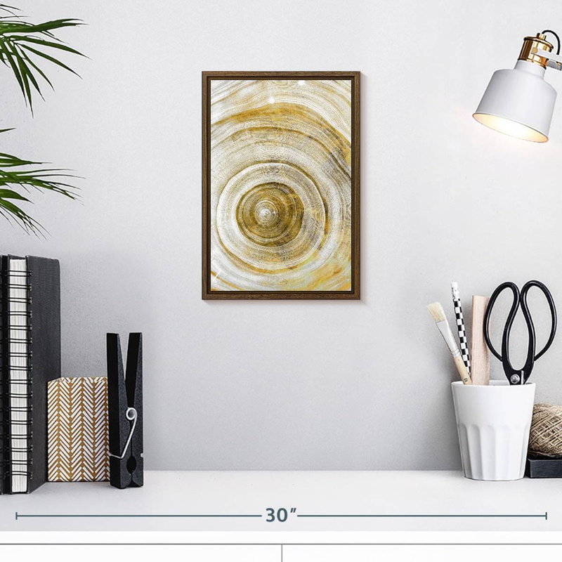 Anneaux d'arbre Molinari géométrique, 9" x 13", Floating Frame Walnut
