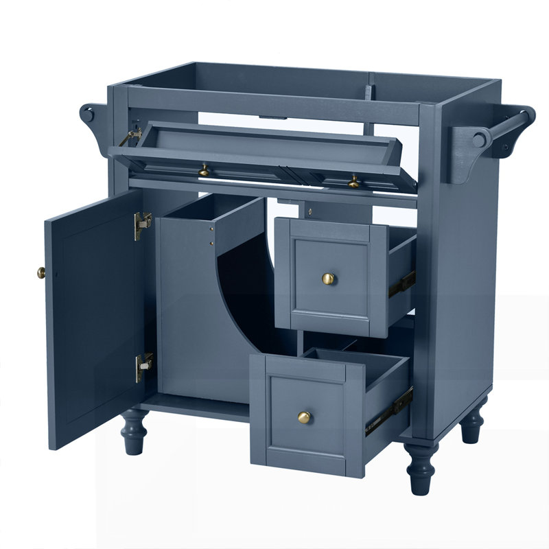 Armoire de rangement de salle de bain moderne avec 2 tiroirs et un tiroir basculant