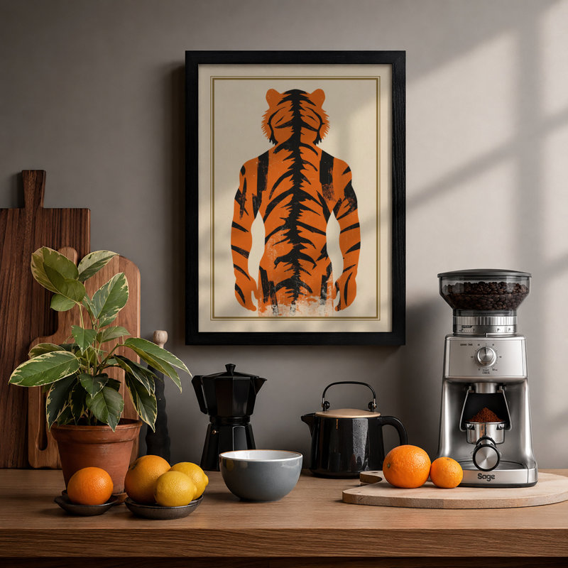 Tiger Stripe Figure Eclectic - Print, A2 - 59.4 x 42.0 cm, Black