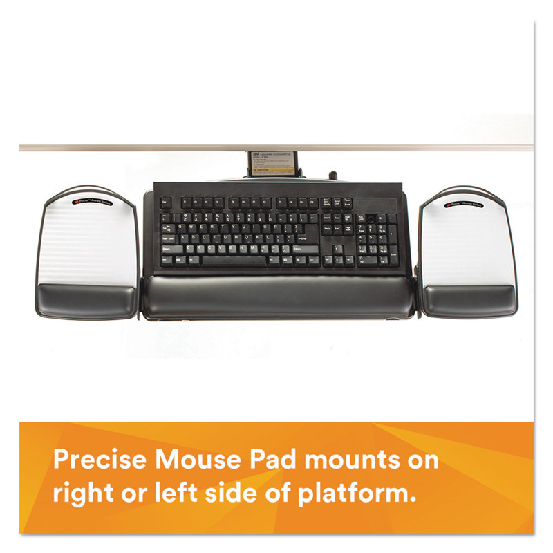Black Adjustable Sit/Stand Keyboard Tray with Gel Wrist Rest