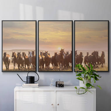 Galloping Brown Horse Front On Canvas Print