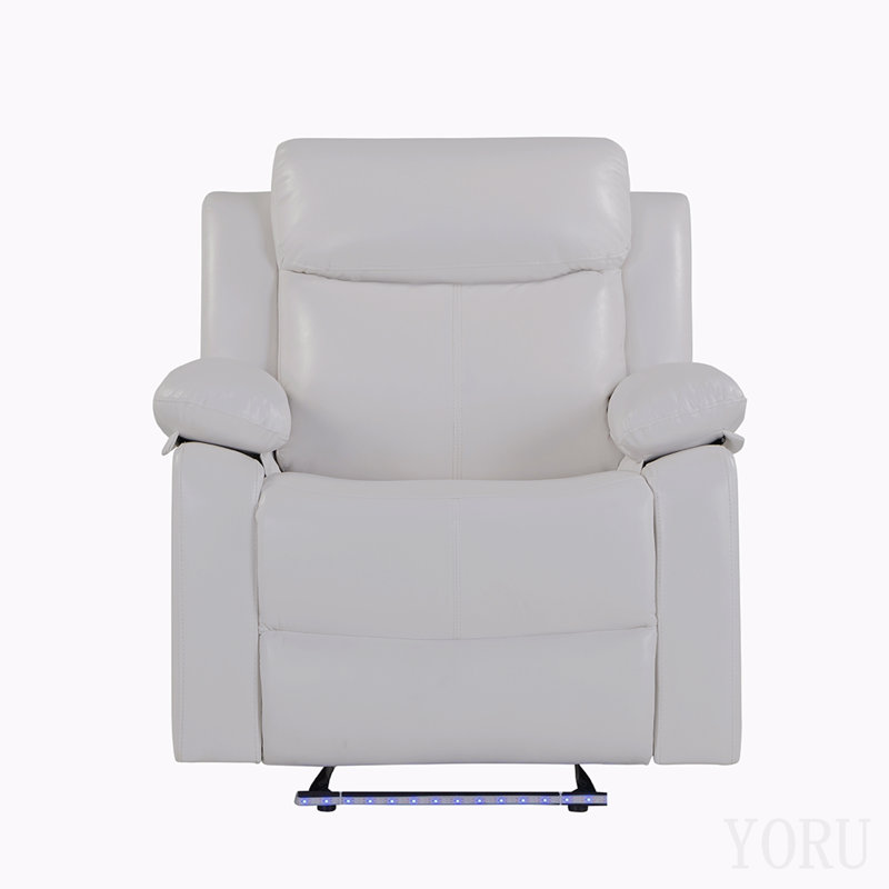 Blanche White Glider Recliner with LED Light