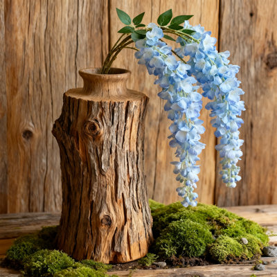 2 pièces 47inch artificielle fausse fleur de glycine suspendue, ficelle artificielle décoration de fête à domicile, tige de fleur suspendue pour la décoration intérieure, fête, vase de plancher, décoration de mariage