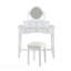 Coiffeuse compacte avec miroir réversible, coiffeuse avec tabouret, coiffeuse compacte pour petits espaces