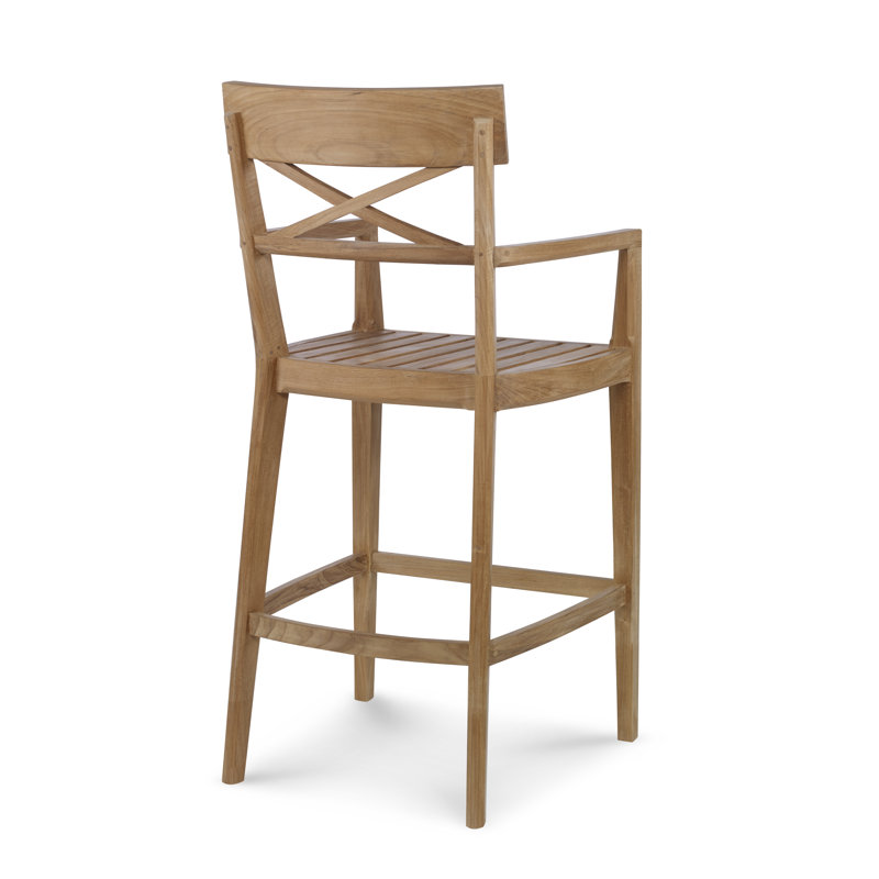 West Bay Outdoor Teak Bar Stool, 32"