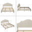 Lit plateforme tapissier avec tête de lit ajustable, rembourré en tissu de lin, lit plateforme de style simple et moderne sans sommier, assemblage facile-431670512-431670477