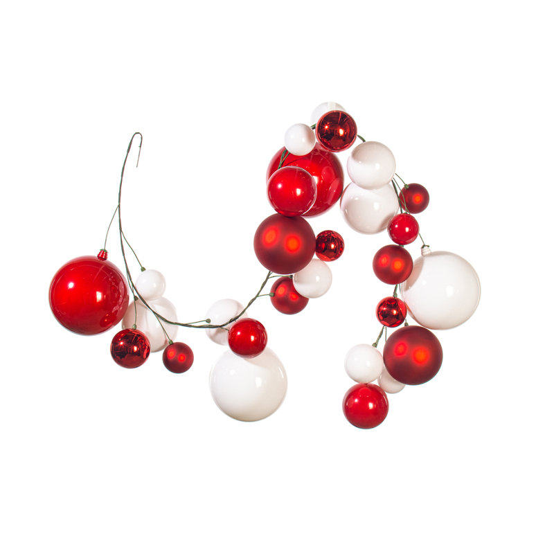Guirlande Vickerman 6 pi., Rouge / Blanc