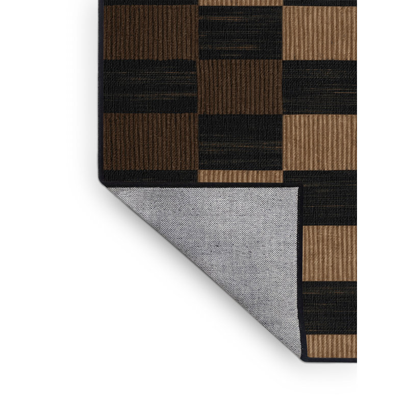 Tapis botanique brun lavable à la machine, Rectangle 2 pi x 3 pi