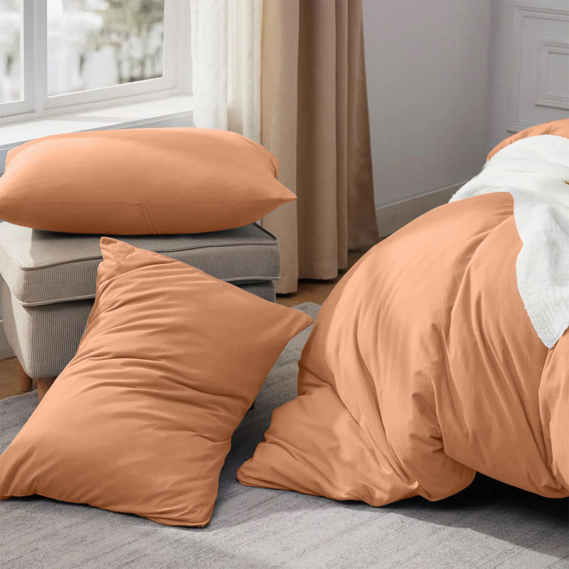 Ensemble de housse de couette en microfibre de luxe - literie moelleuse, infroissable et de qualité hôtel, Pêche