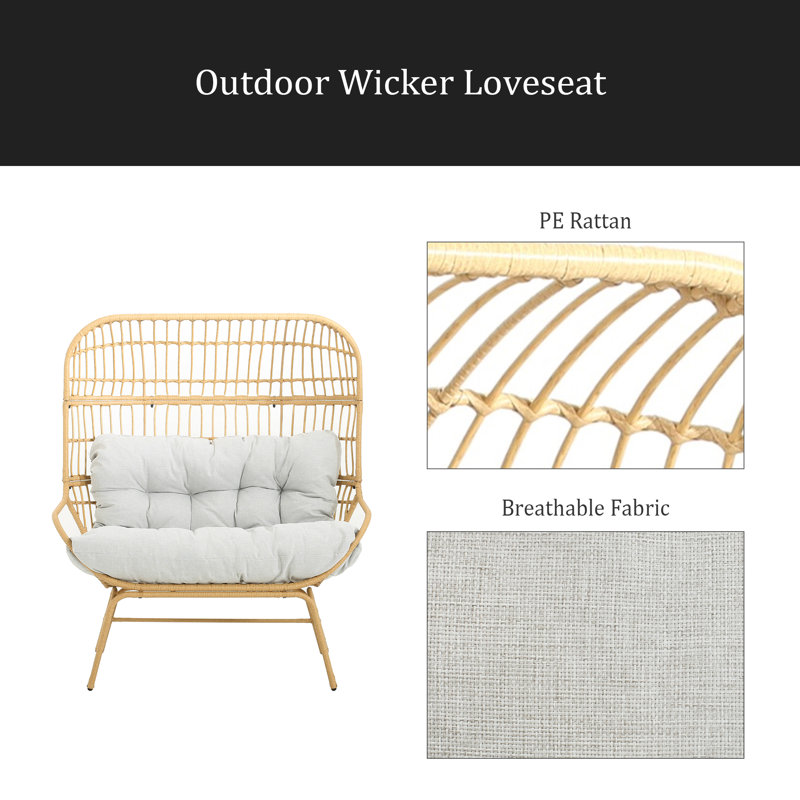 Outdoor Wicker Loveseat
