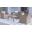 Ensemble de 4 chaises d'extérieur en faux rotin, causeuse et table Alderman