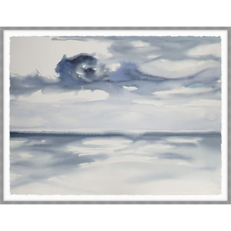 Pensive Seas 2 Framed Watercolour Painting Print, 21.75" H x 29.75" W