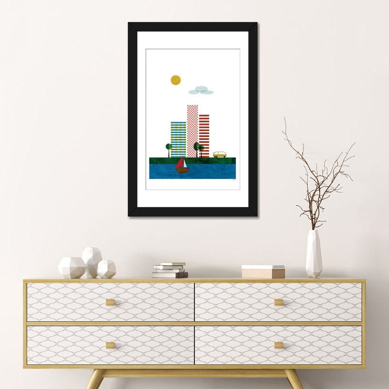« skyscrapers », impression sur toile, H 24 po x l 16 po x P 1 po, Papier d'art encadré noir, Blanc