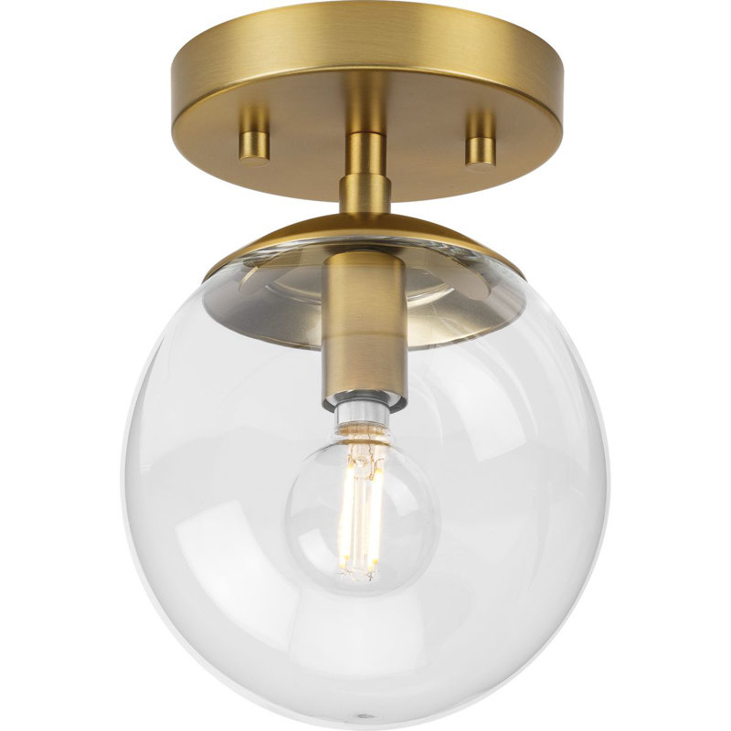 Sasheer Glass Semi Flush Mount, Bronze brossé