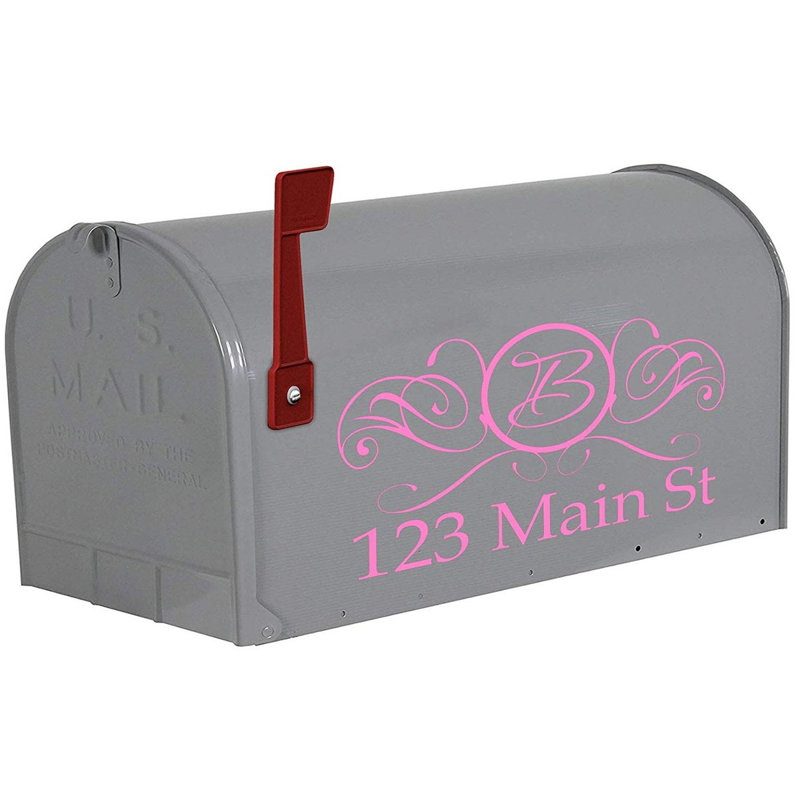 Housse de boîte aux lettres personnalisée à déporte-monogramme, Rose, Oui