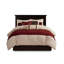 Édredon rouge très grand - 3 pièces de coussin décoratif en faux suède, jupe de lit 7 pièces