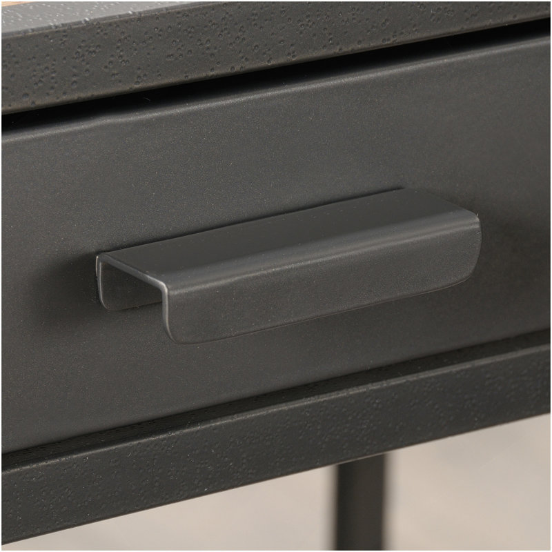 L-Shaped Desk, Brown Finish