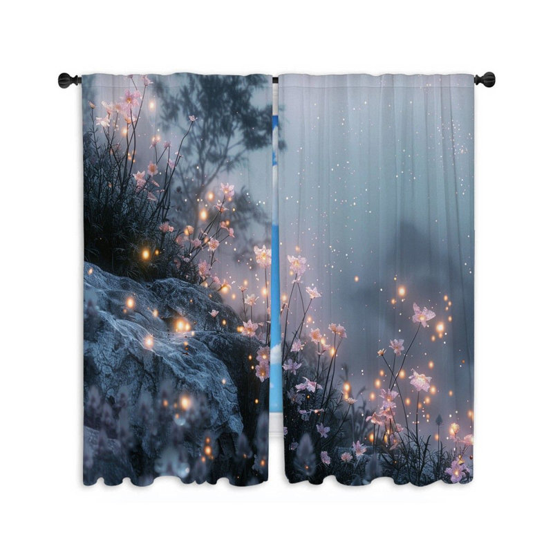 Rideaux de fenêtre Magical Flowers - 2 panneaux, L 20 po x L 63 po