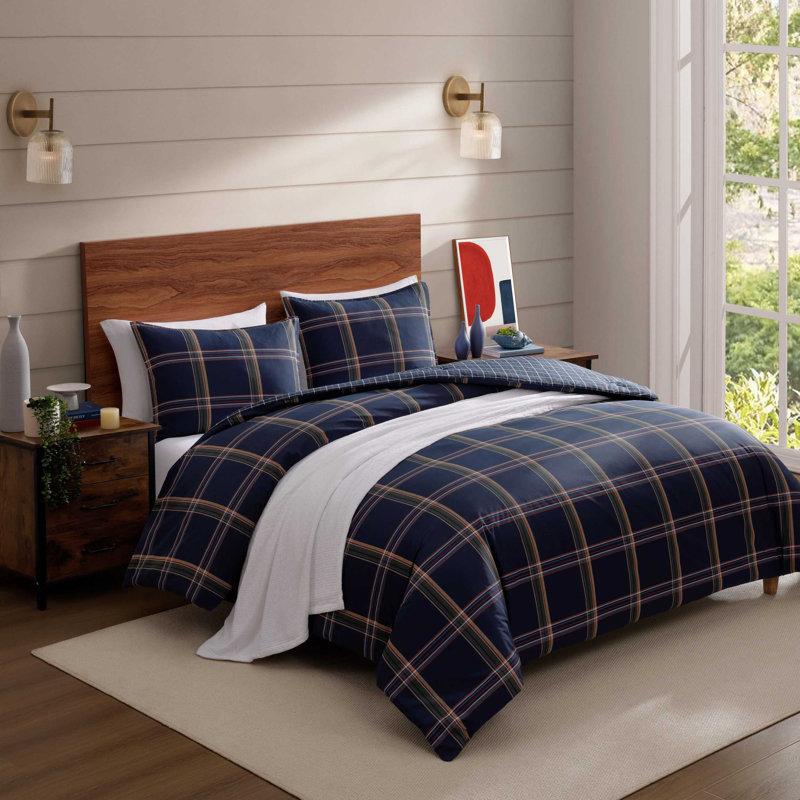 Ensemble de housse de couette Tommy Hilfiger Beacon, Housse de couette pour grand lit et 2 taies décor