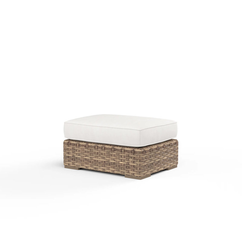 Lemoore Outdoor Ottoman, Canvas Flax Sunbrella®