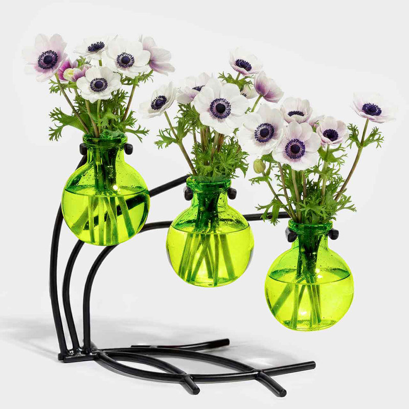 Ensemble de 3 vases en verre Creative, Vert lime